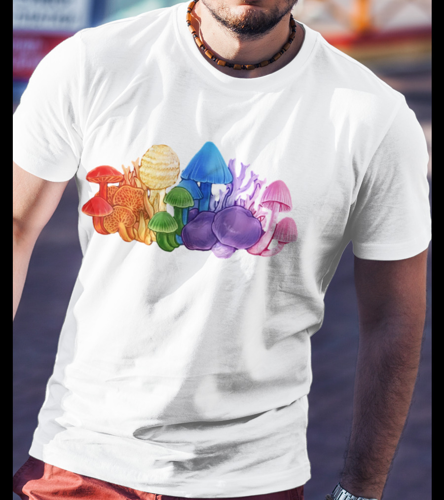 NZ Rainbow Fungi Colorful Mushroom Collection T-Shirt