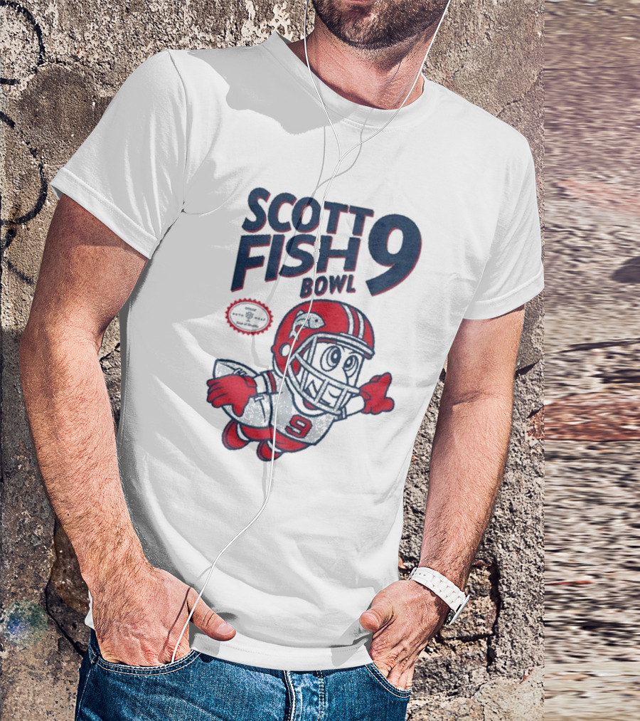 Scott Fish Bowl 9 Football Player Mascot T-Shirt