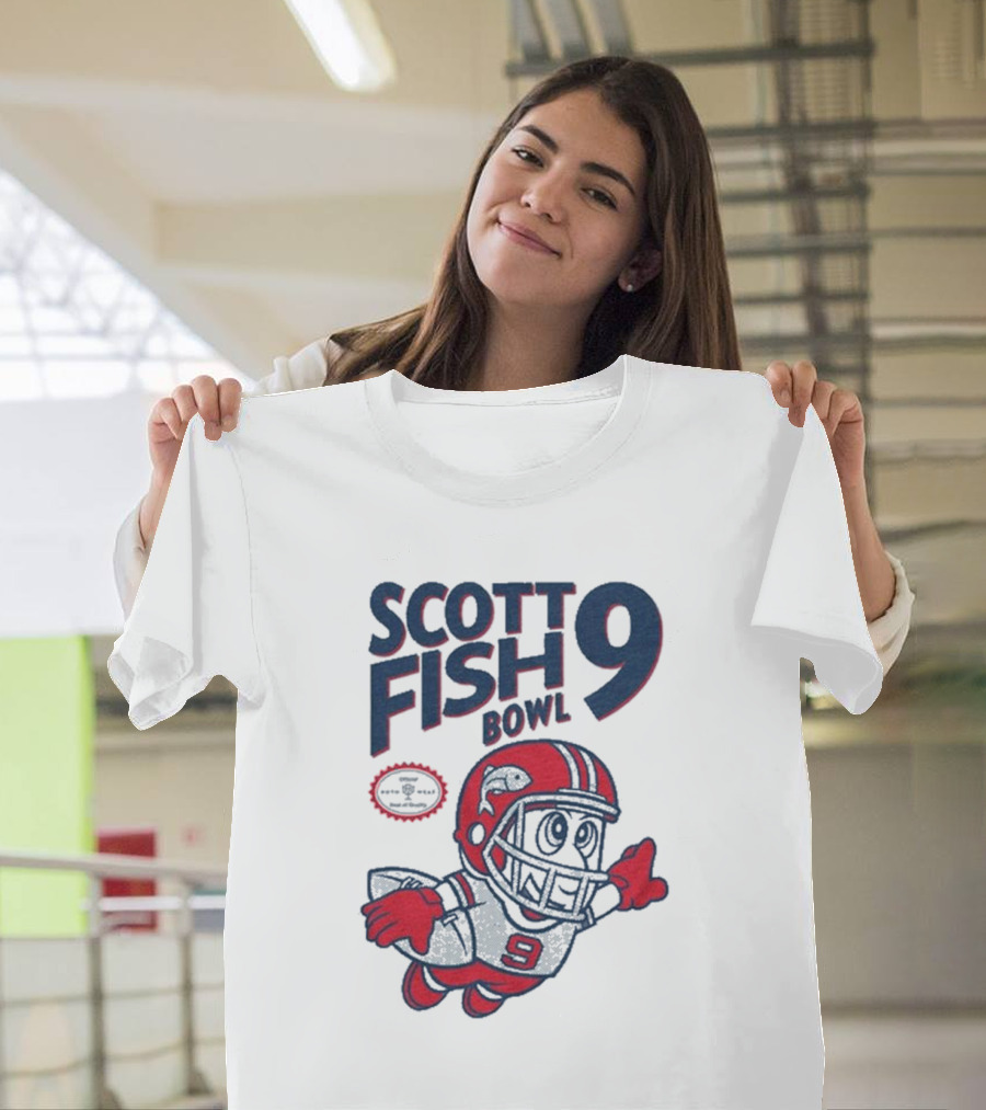 Scott Fish Bowl 9 Football Player Mascot T-Shirt