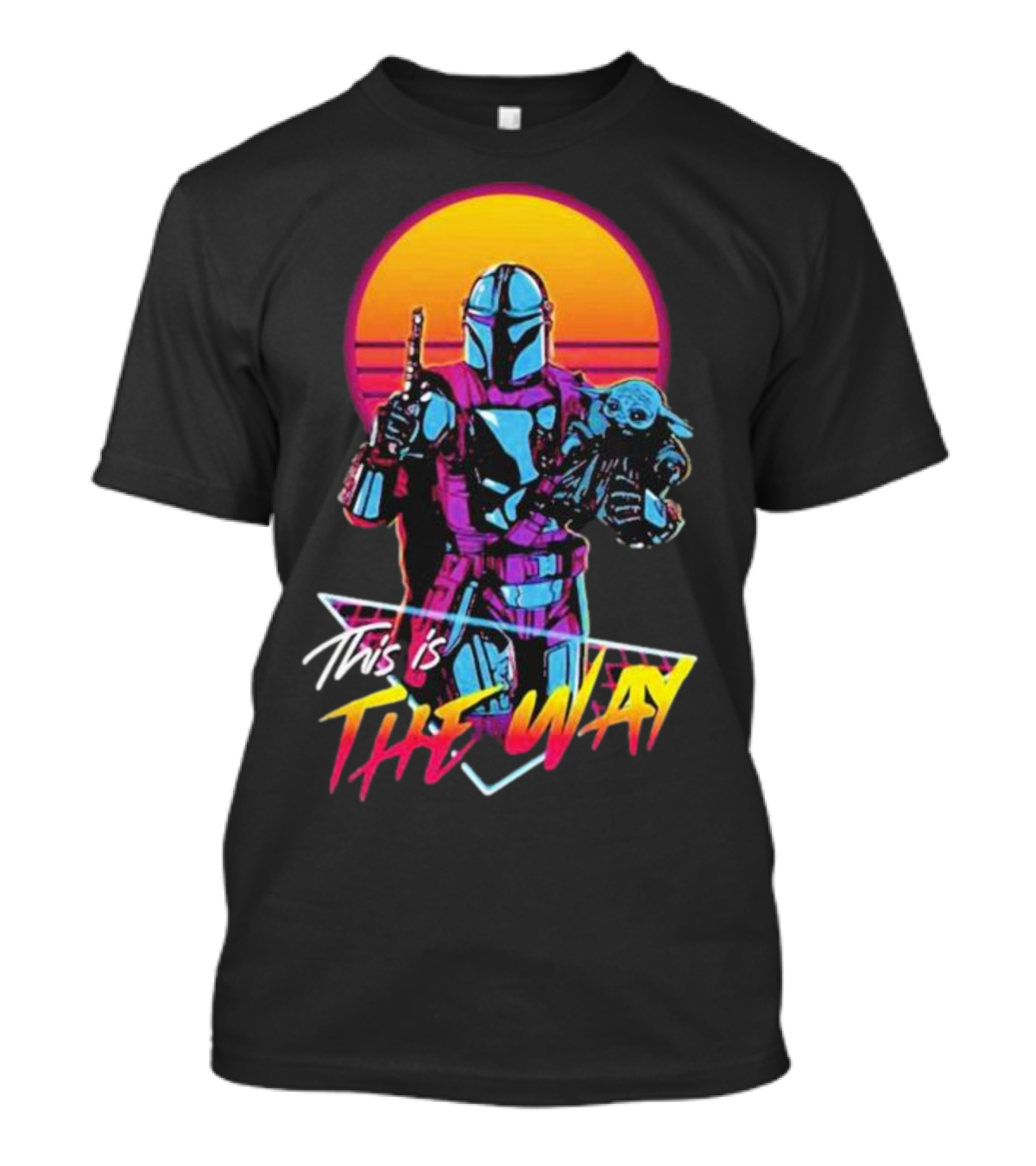 This Is The Way Star Wars The Mandalorian Vintage Retro Sunset T-Shirt
