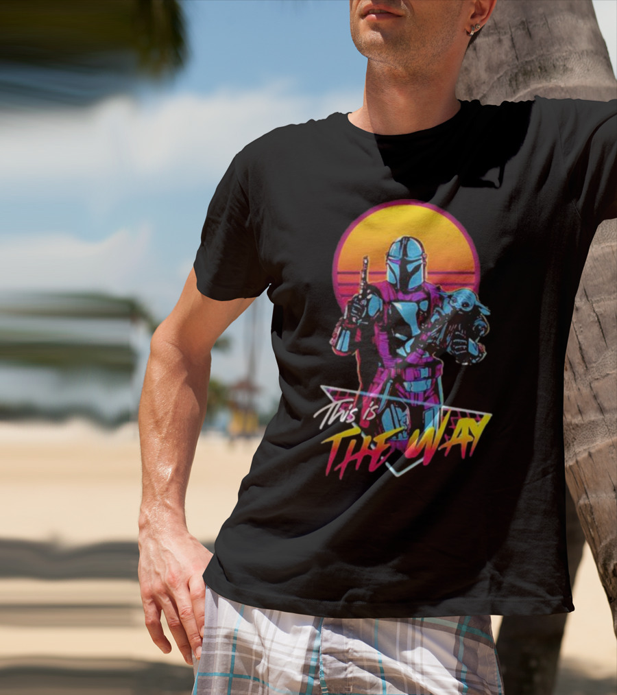 This Is The Way Star Wars The Mandalorian Vintage Retro Sunset T-Shirt