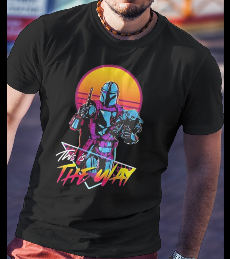 This Is The Way Star Wars The Mandalorian Vintage Retro Sunset T-Shirt