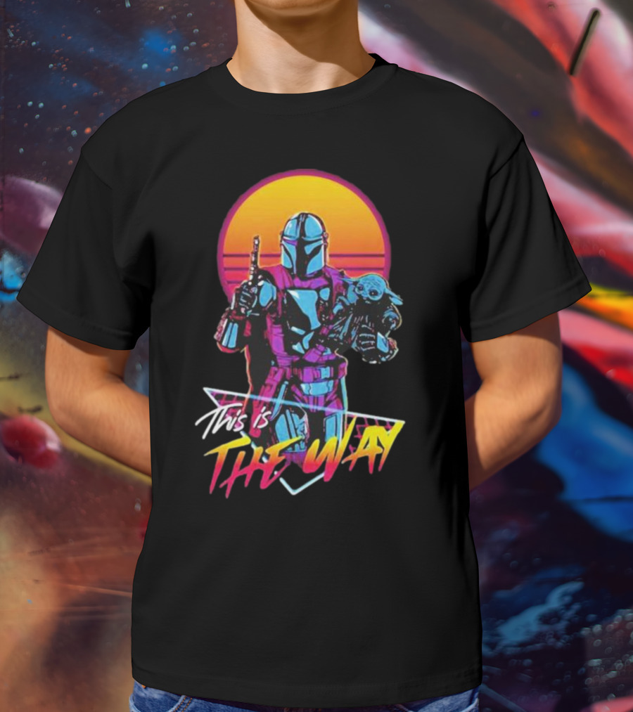 This Is The Way Star Wars The Mandalorian Vintage Retro Sunset T-Shirt