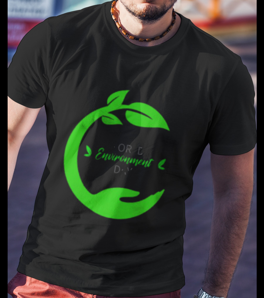 World Environment Day Green Leaf Circle Earth Protection T-Shirt