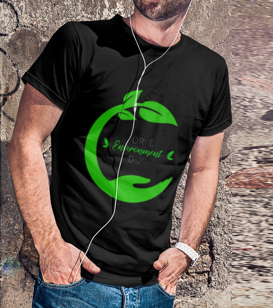 World Environment Day Green Leaf Circle Earth Protection T-Shirt