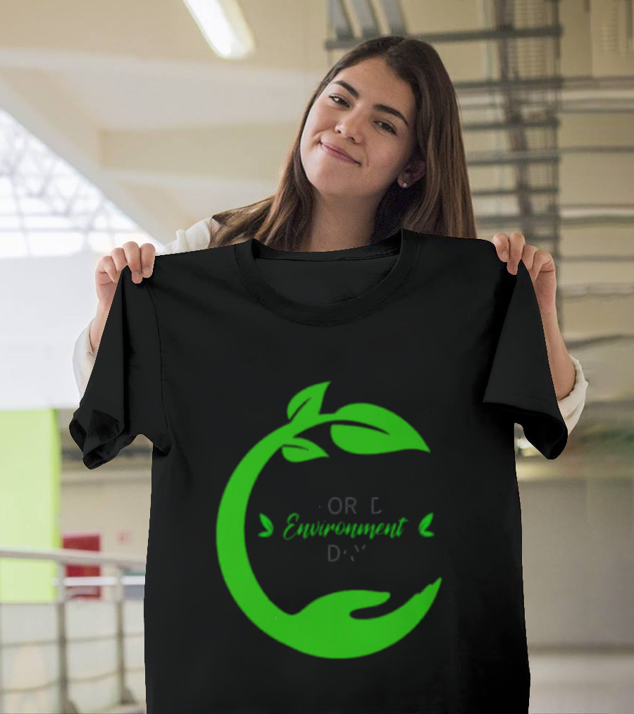 World Environment Day Green Leaf Circle Earth Protection T-Shirt
