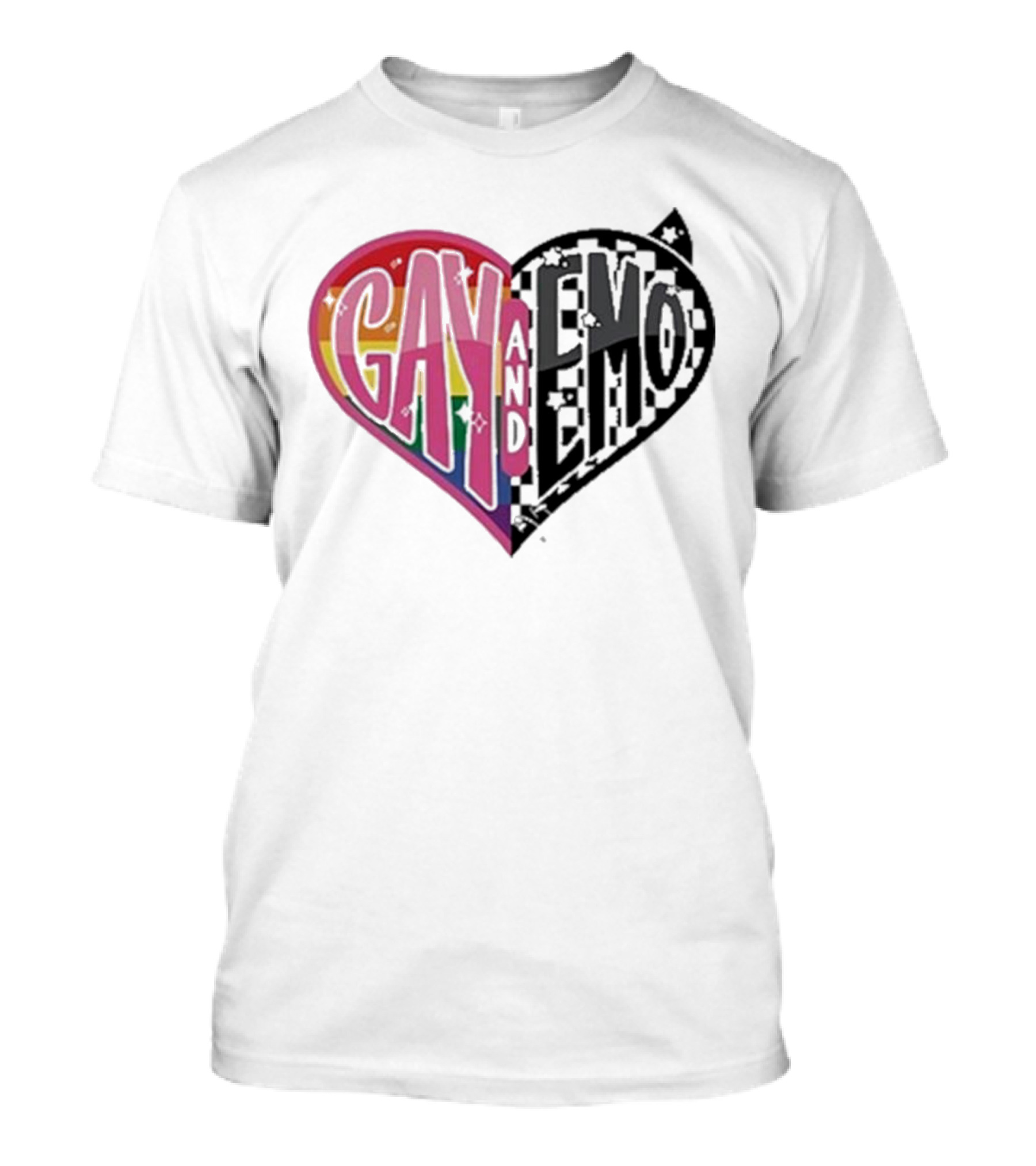 Gay And Emo Rainbow Heart T-Shirt