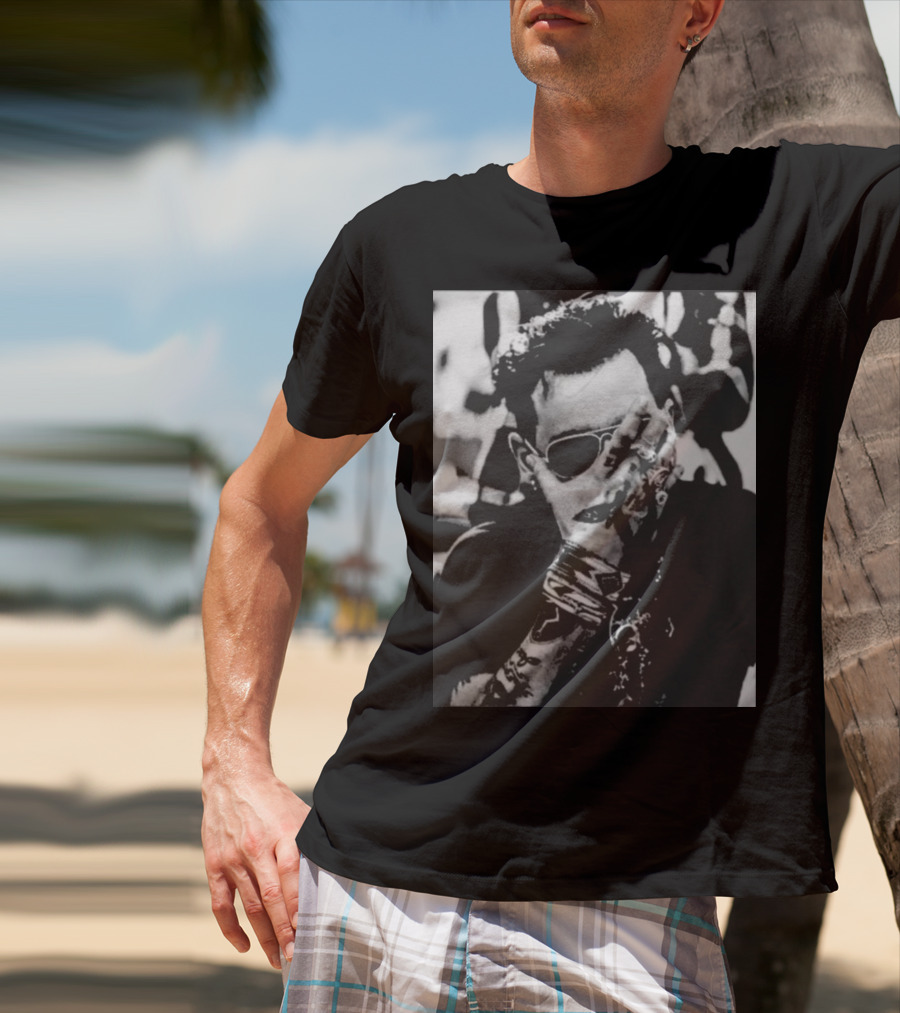 Johnny Depp Black And White Tattoo Style Photo T-Shirt