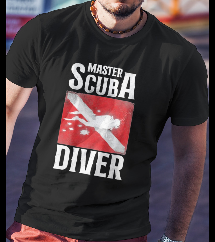 Master Scuba Diver Red Flag Diver Down T-Shirt