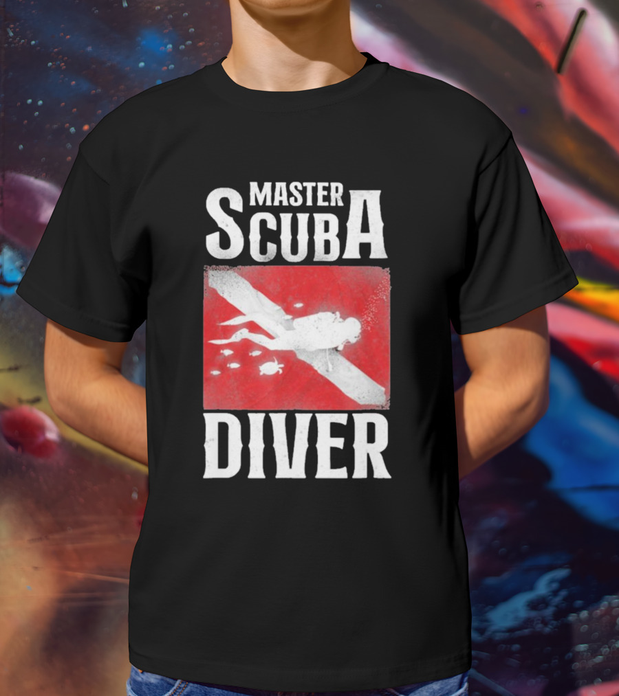 Master Scuba Diver Red Flag Diver Down T-Shirt