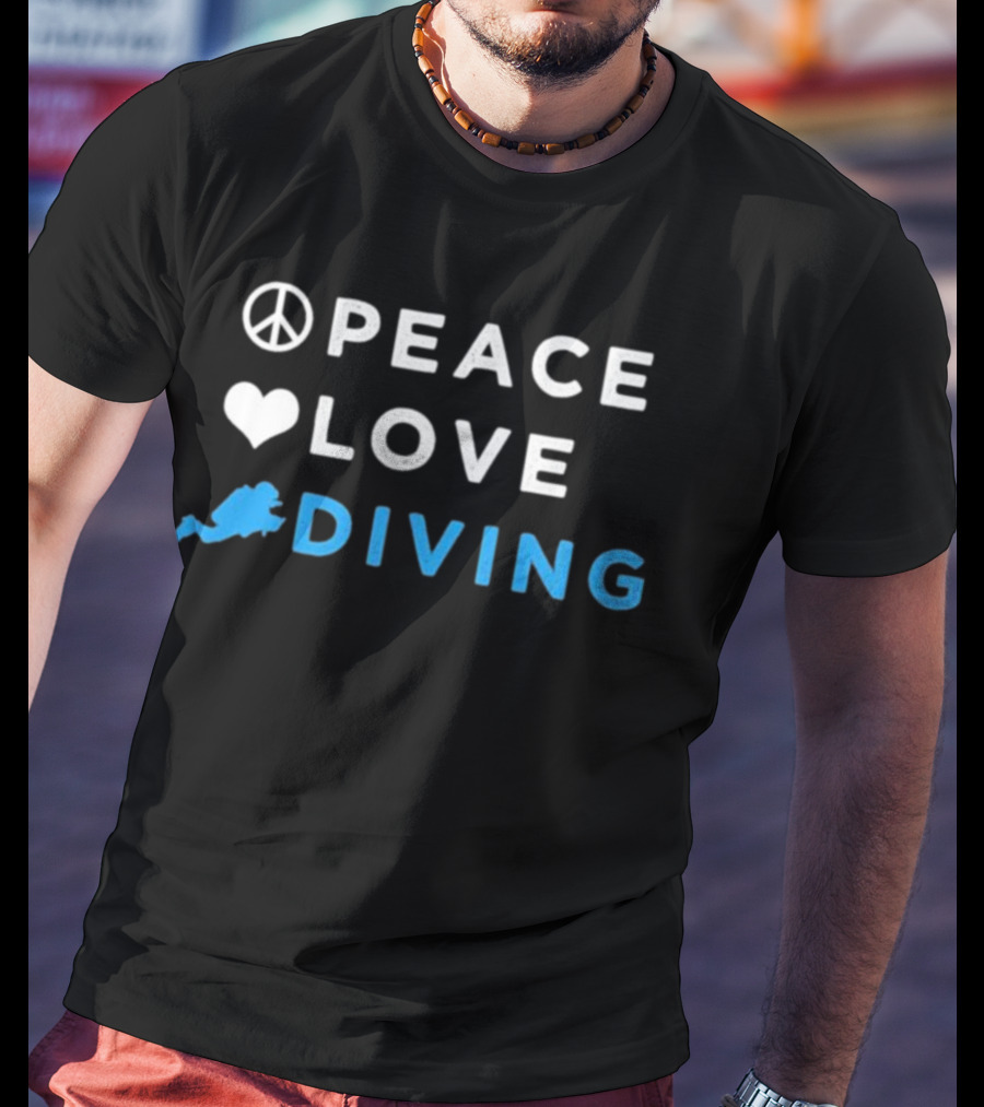 Peace Heart Diver Icon Letters T-Shirt