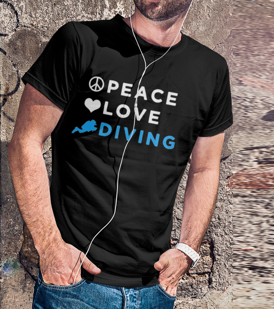 Peace Heart Diver Icon Letters T-Shirt