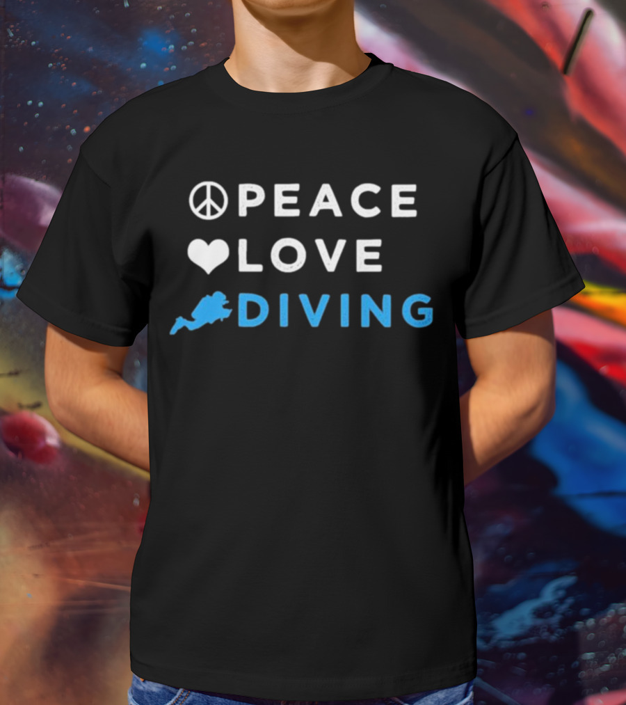 Peace Heart Diver Icon Letters T-Shirt