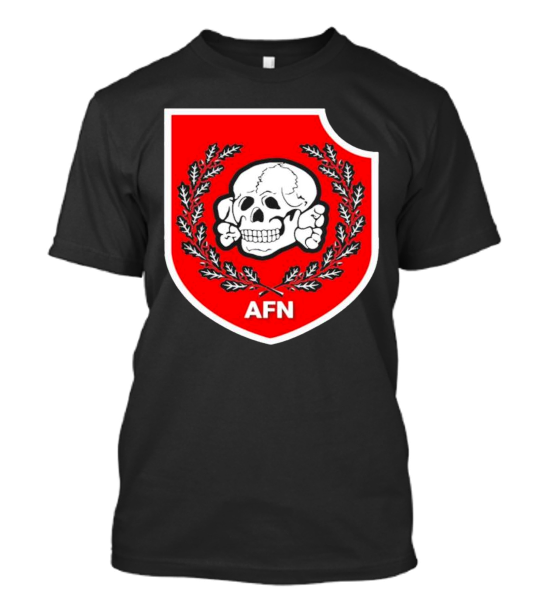 Amuse AFN Aryan Freedom Network Skull Emblem Badge T-Shirt