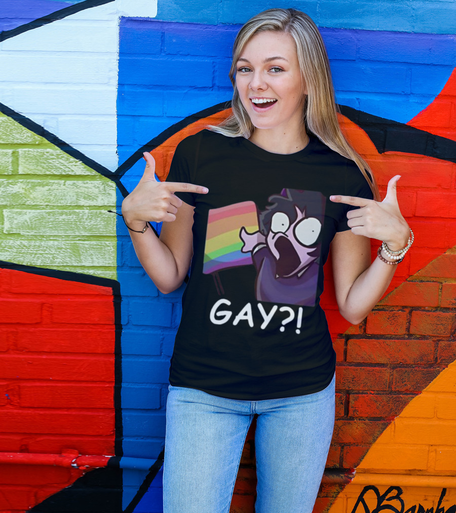 Jellybean Gay? Rainbow Flag Shocked Reaction T-Shirt