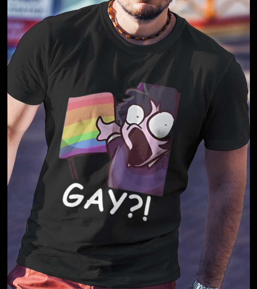 Jellybean Gay? Rainbow Flag Shocked Reaction T-Shirt