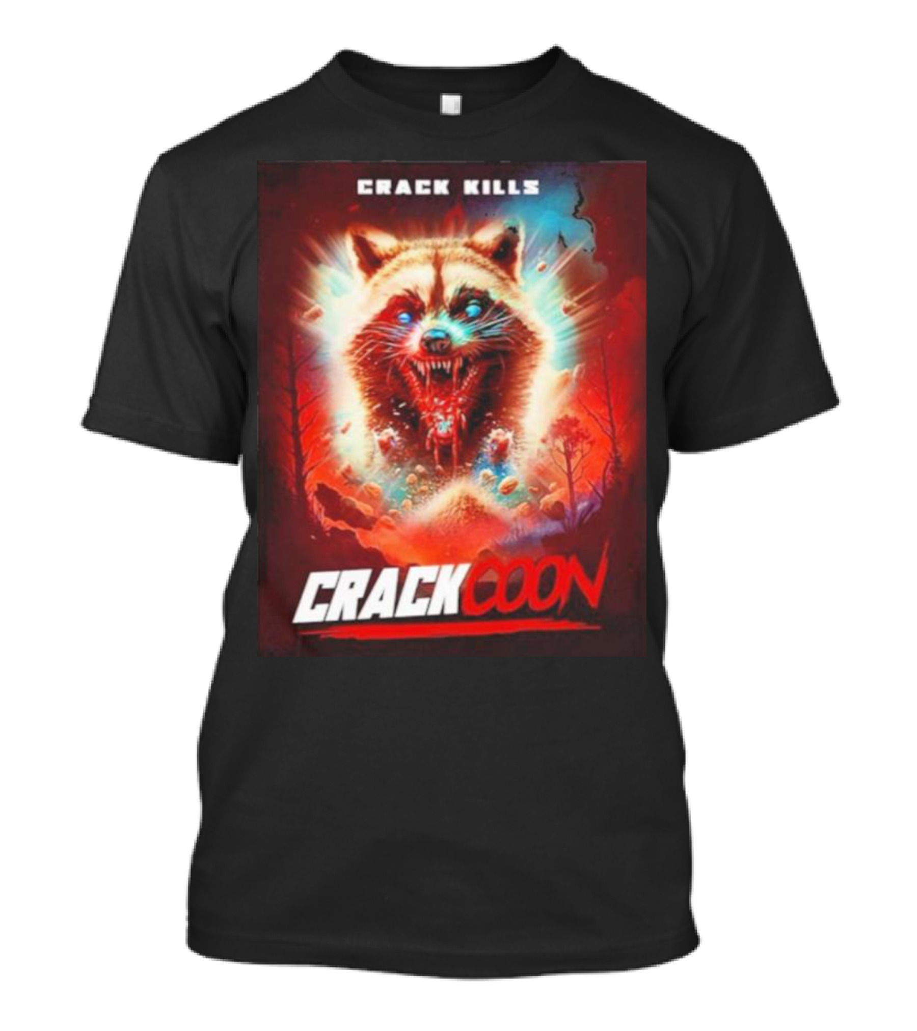 Crack Kills Crackcoon Raccoon Monster T-Shirt