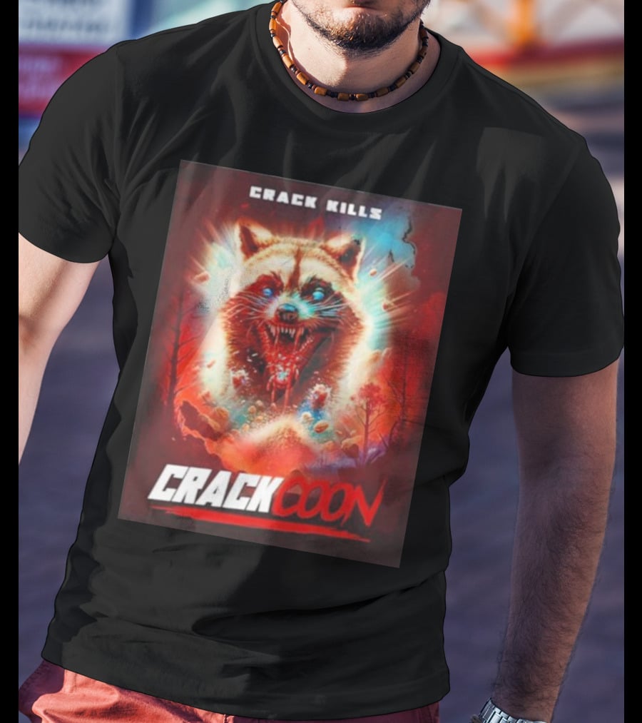 Crack Kills Crackcoon Raccoon Monster T-Shirt