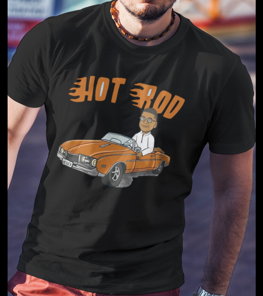 Hot Rod Flame Letters Cartoon Car T-Shirt