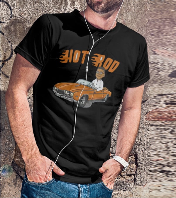 Hot Rod Flame Letters Cartoon Car T-Shirt