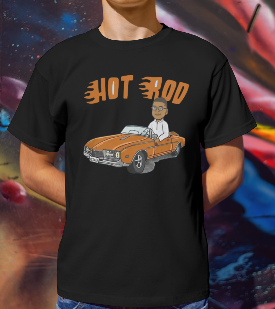 Hot Rod Flame Letters Cartoon Car T-Shirt