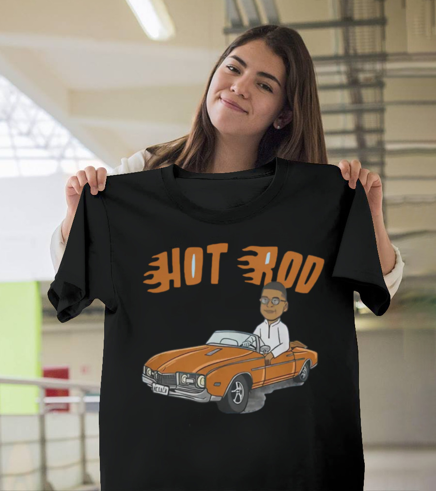 Hot Rod Flame Letters Cartoon Car T-Shirt