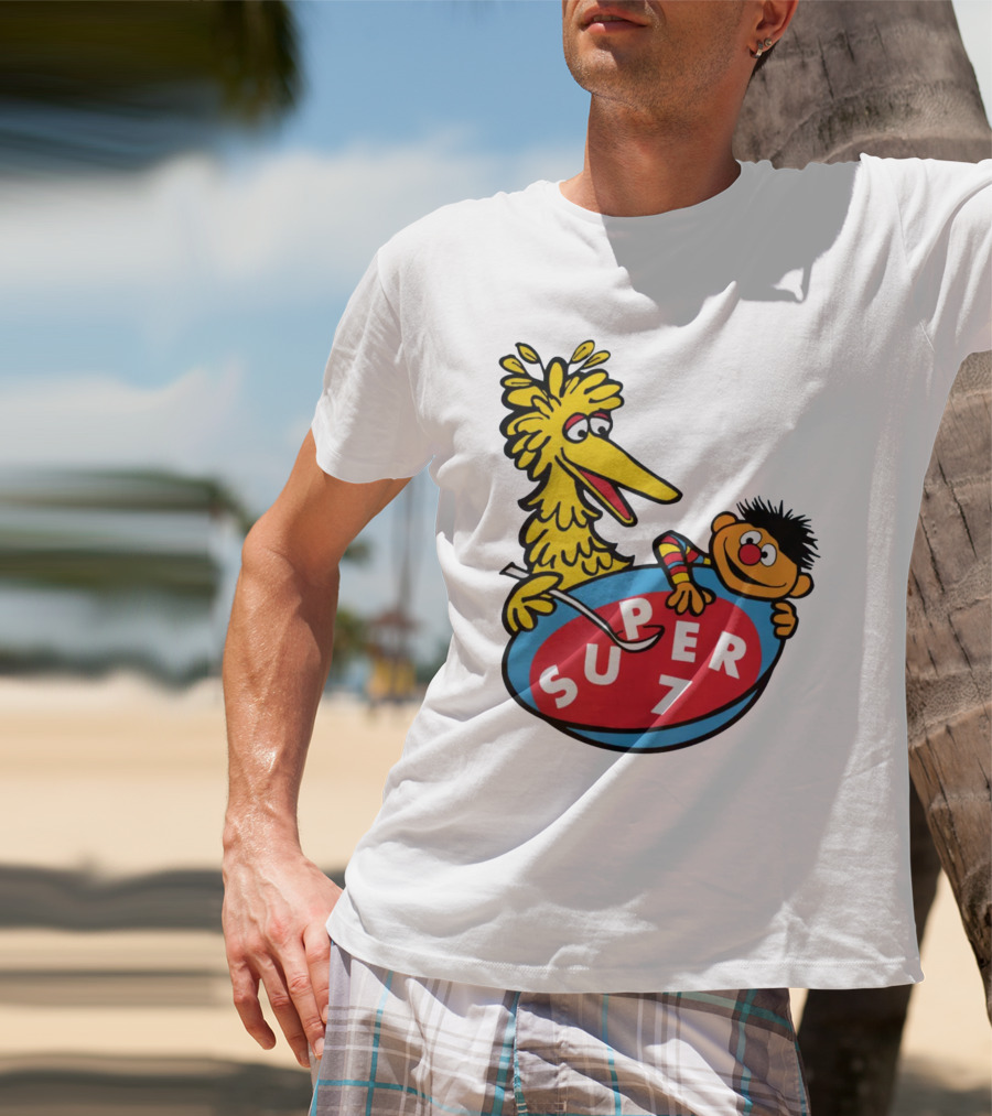 Big Bird And Ernie Super 7 Alphabet Soup T-Shirt