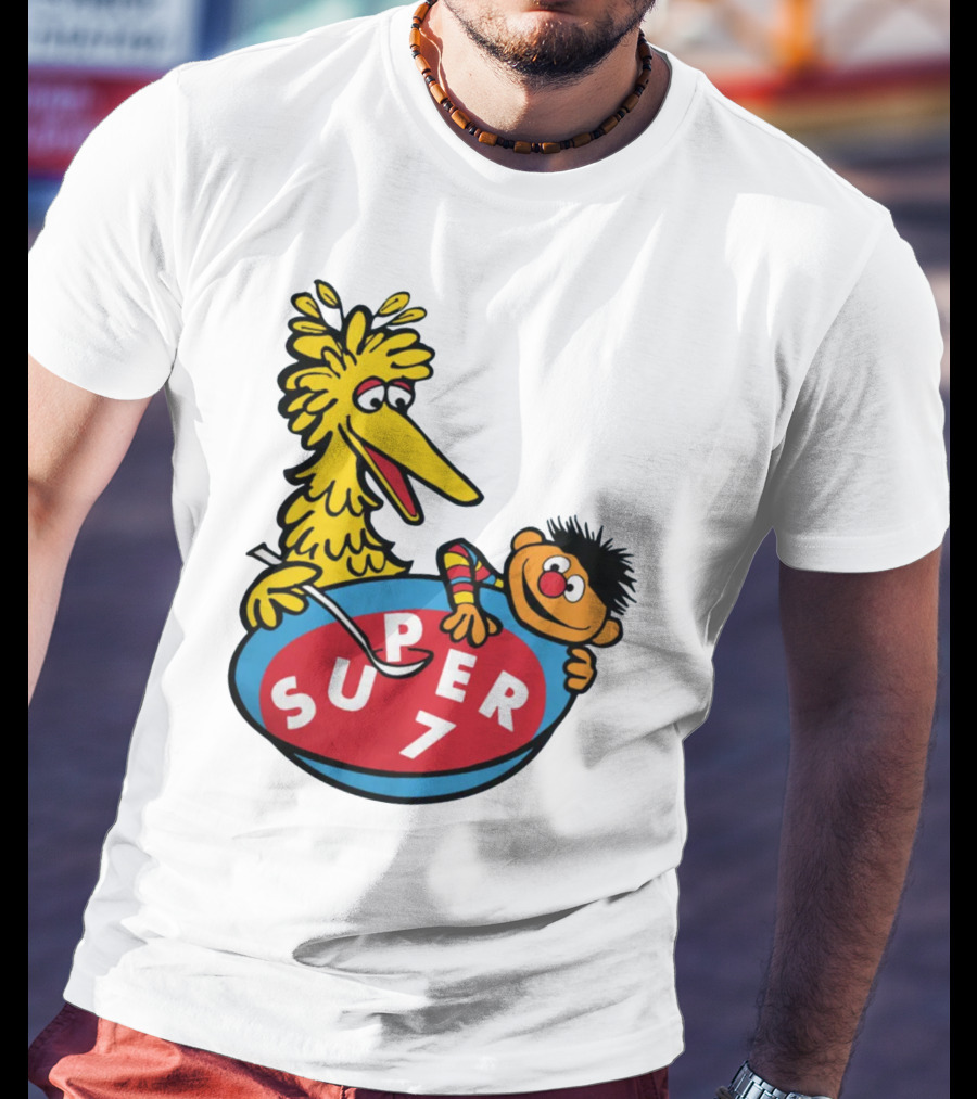 Big Bird And Ernie Super 7 Alphabet Soup T-Shirt