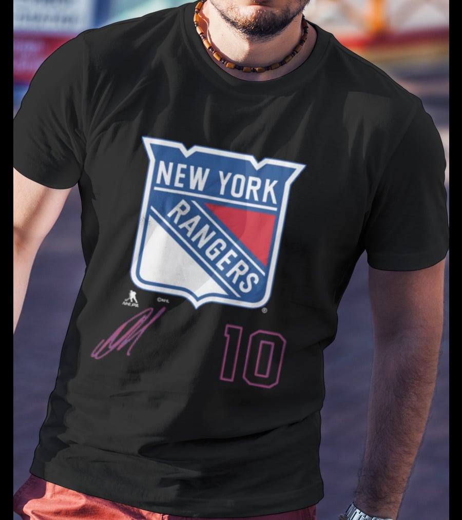 New York Rangers Artemi Panarin Number 10 NHLPA Logo Royal T-Shirt