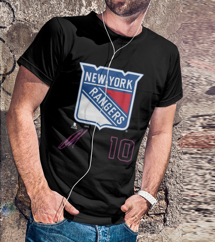 New York Rangers Artemi Panarin Number 10 NHLPA Logo Royal T-Shirt