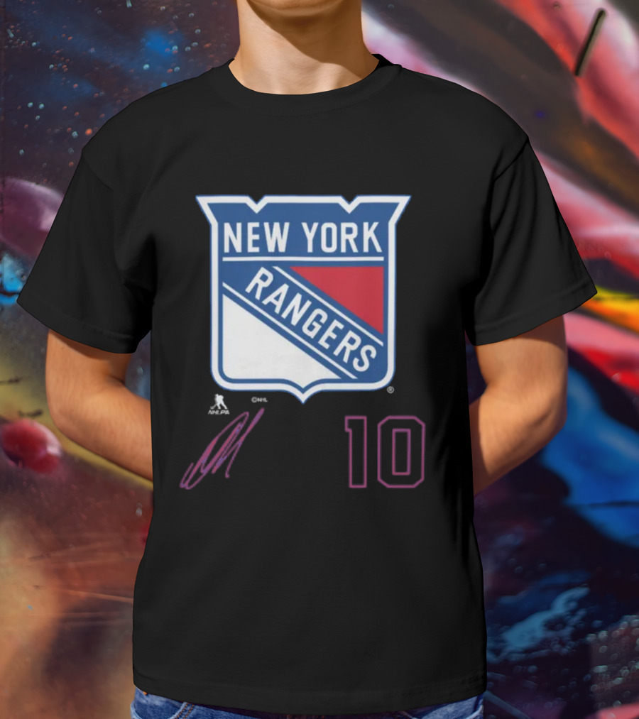 New York Rangers Artemi Panarin Number 10 NHLPA Logo Royal T-Shirt