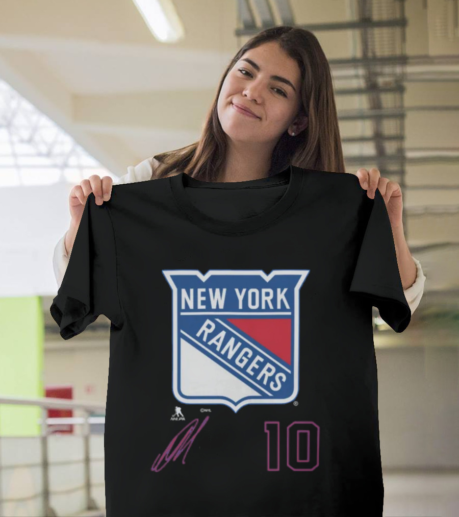 New York Rangers Artemi Panarin Number 10 NHLPA Logo Royal T-Shirt