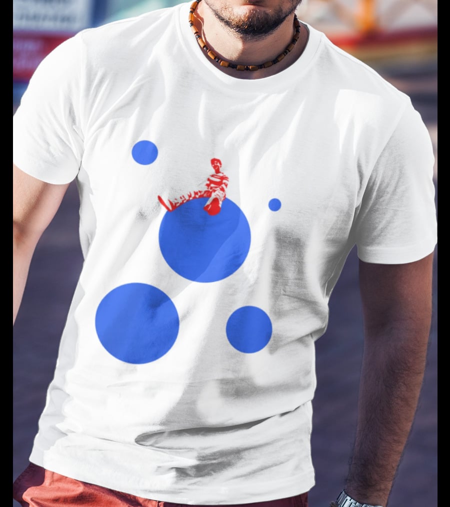 Harry's Styles Merch Red Figure Blue Polka Dot T-Shirt