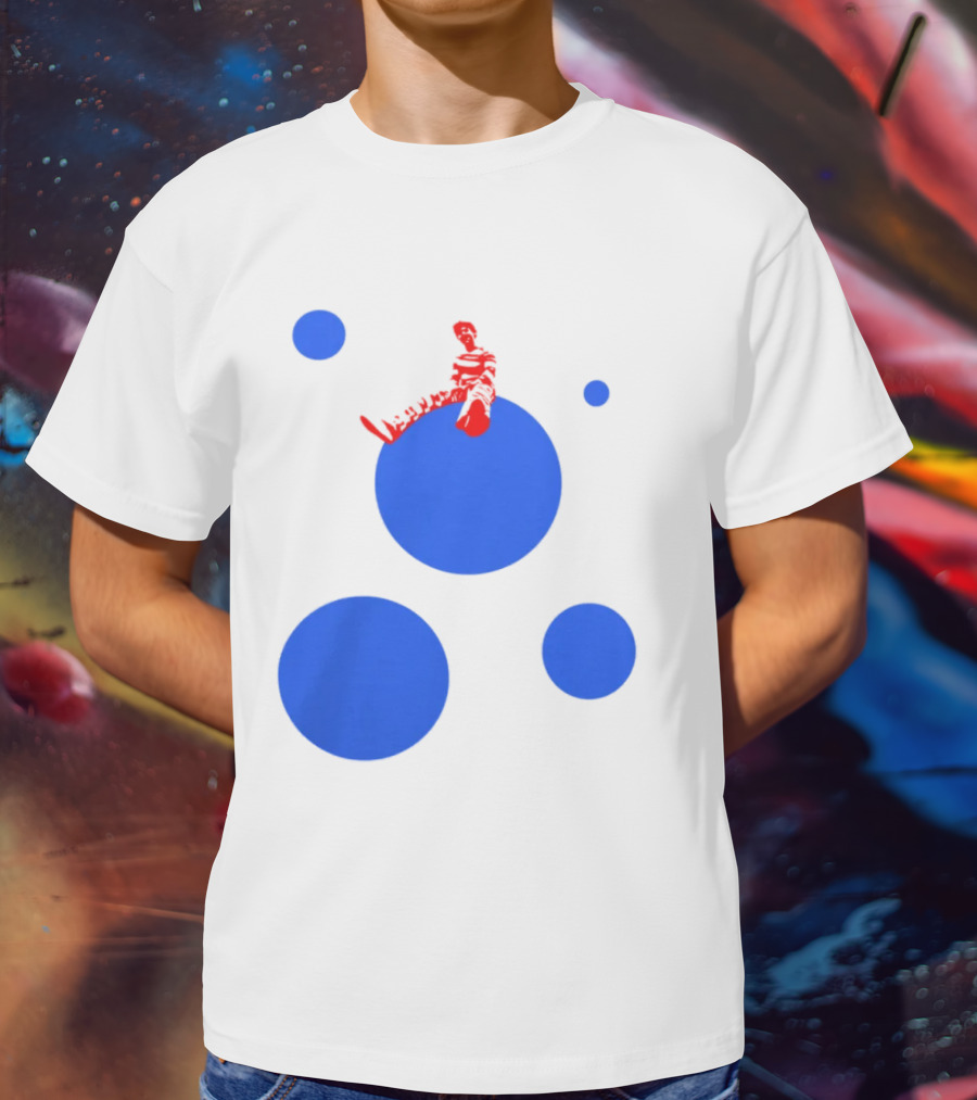 Harry's Styles Merch Red Figure Blue Polka Dot T-Shirt