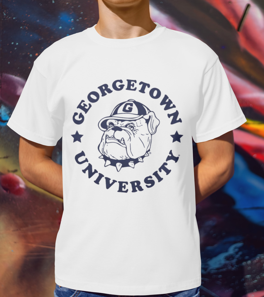 Georgetown University Bulldog Logo Homefield Apparel Hoyas White T-Shirt
