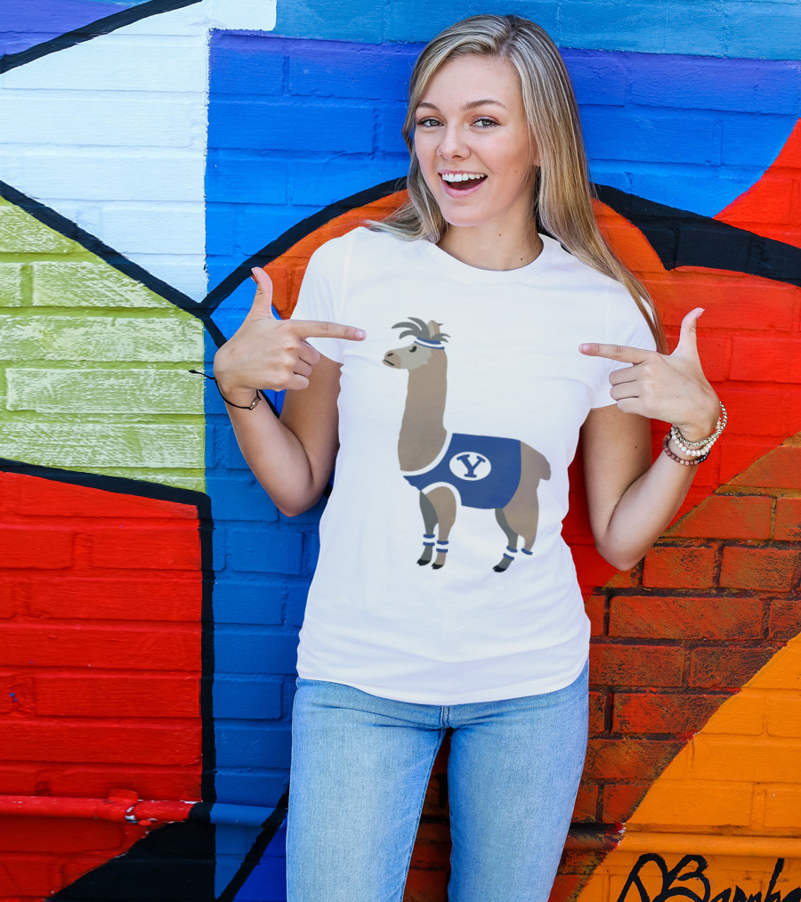 Oval Y Llama BYU Brigham Supply Company Sports T-Shirt