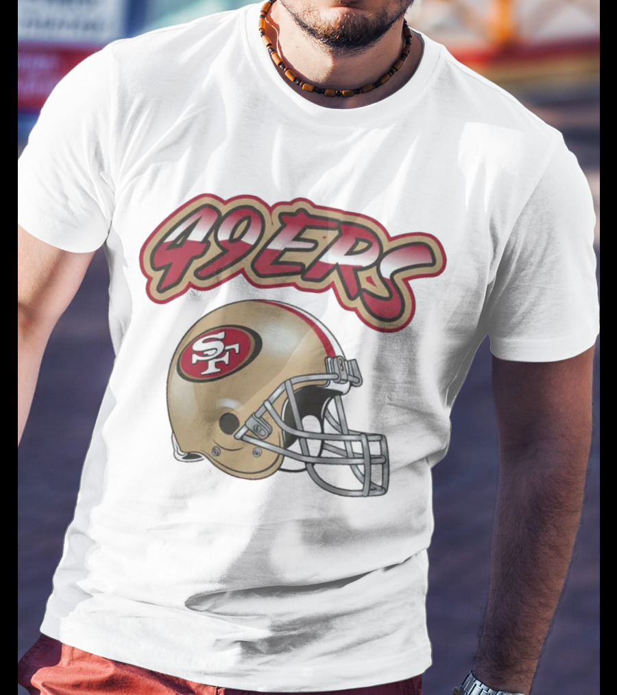 49ers SF Gold Helmet Red Outline Toddler Grey Huddle Up T-Shirt