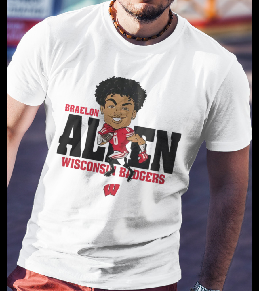 Braelon Allen Wisconsin Badgers Red Uniform T-Shirt