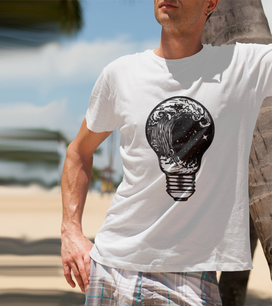 Perfect Storm Within Light Bulb With Cosmic Tattoo T-Shirt
