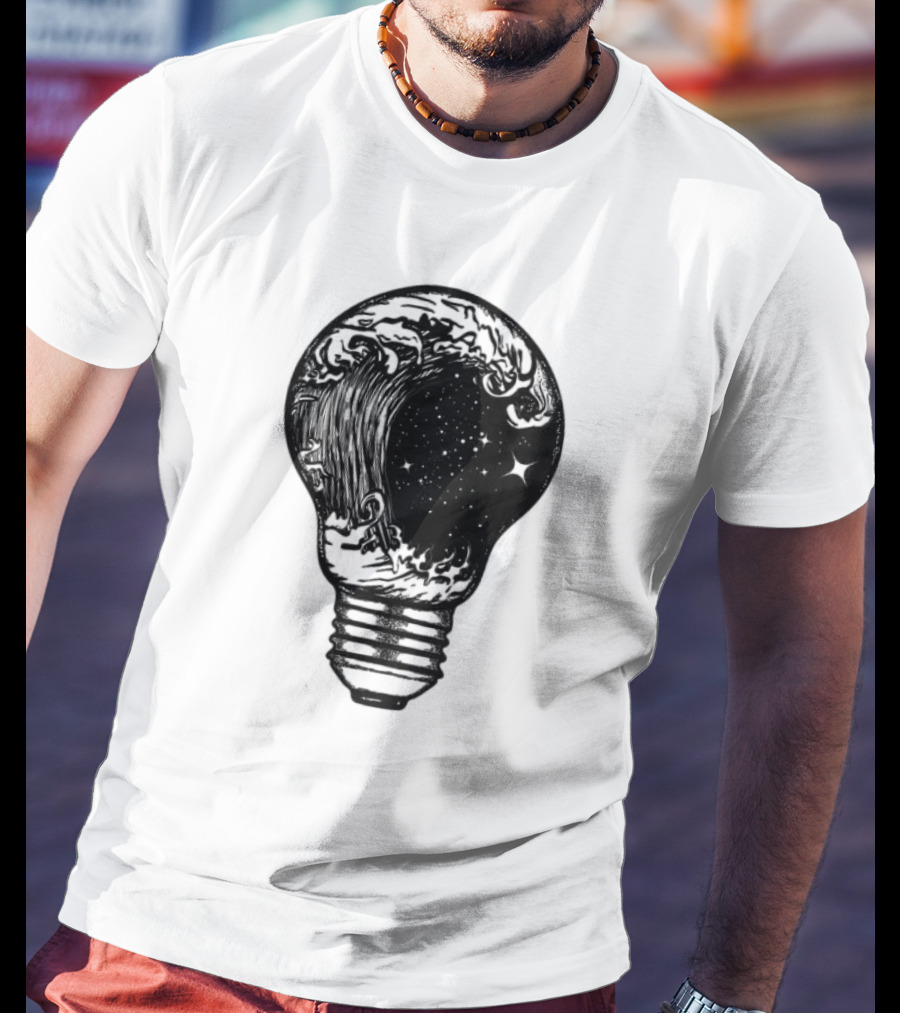 Perfect Storm Within Light Bulb With Cosmic Tattoo T-Shirt