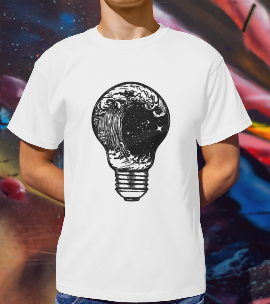 Perfect Storm Within Light Bulb With Cosmic Tattoo T-Shirt