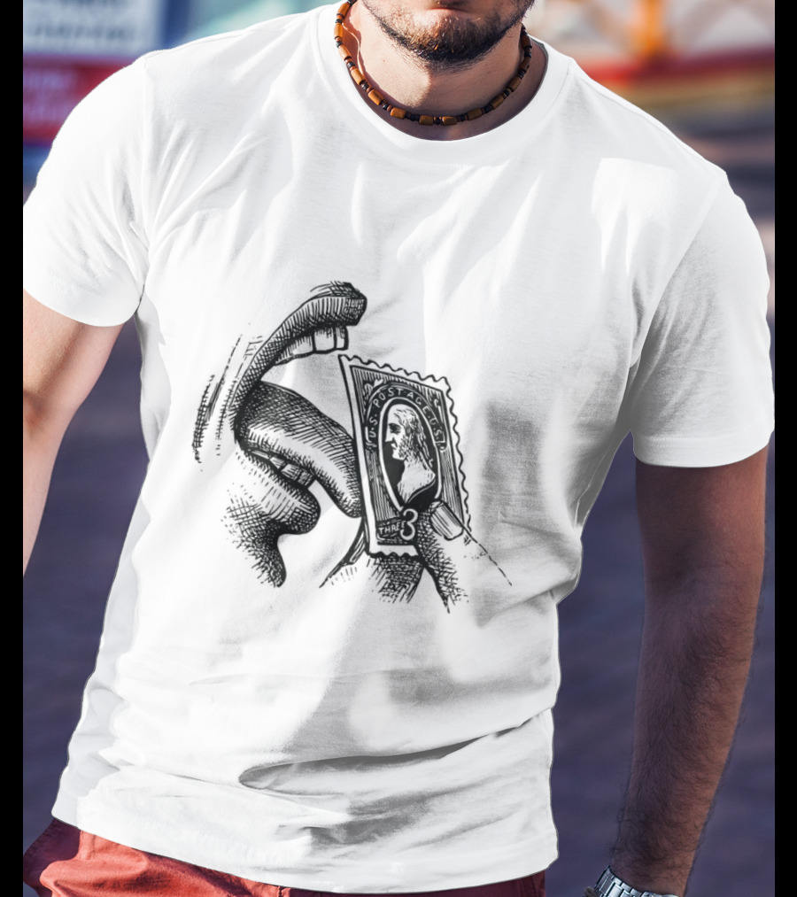 Tongue Licking Vintage Style Stamp T-Shirt