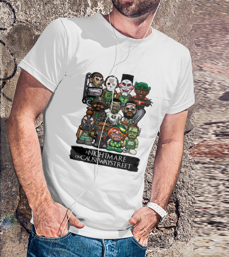 A Nightmare On Causeway Street With Horror Characters And Sports Themes T-Shirt