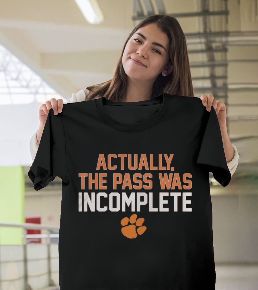 Actually The Pass Was Incomplete Paw Prints T-Shirt