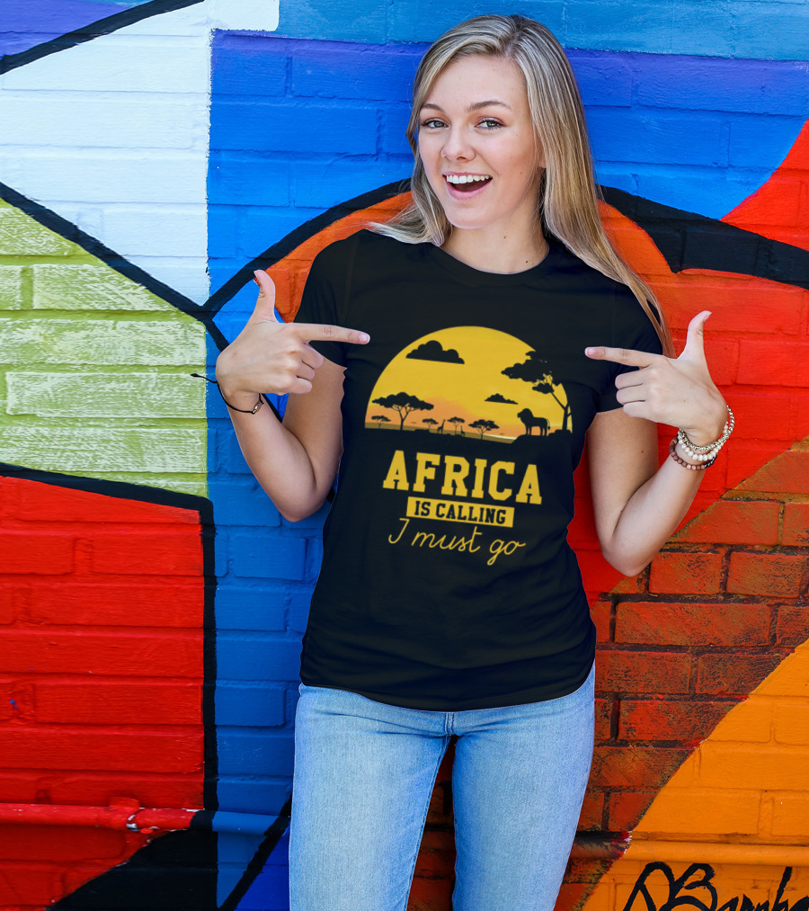 Africa Is Calling I Must Go Safari Sunset Lion T-Shirt