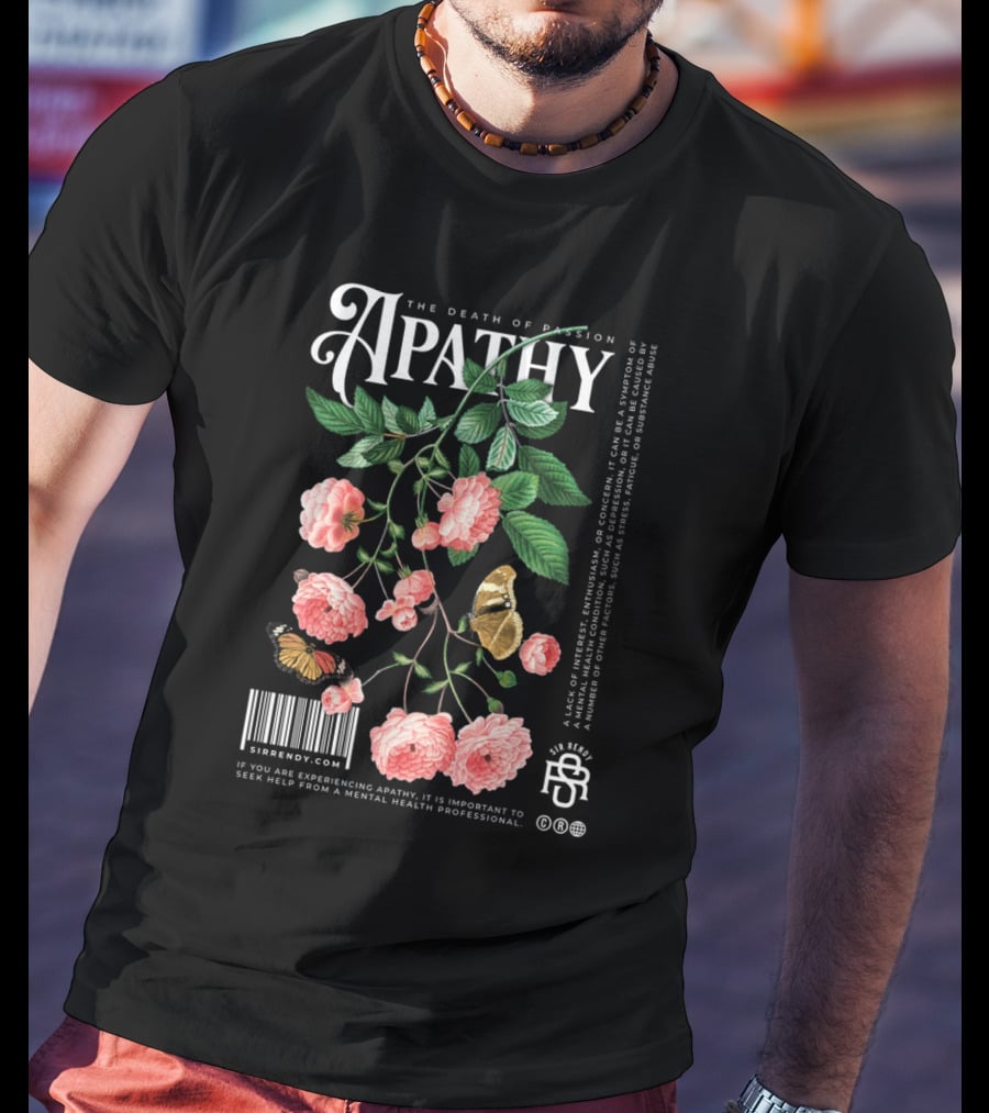 Apathy The Death Of Passion Vintage Floral And Butterfly T-Shirt