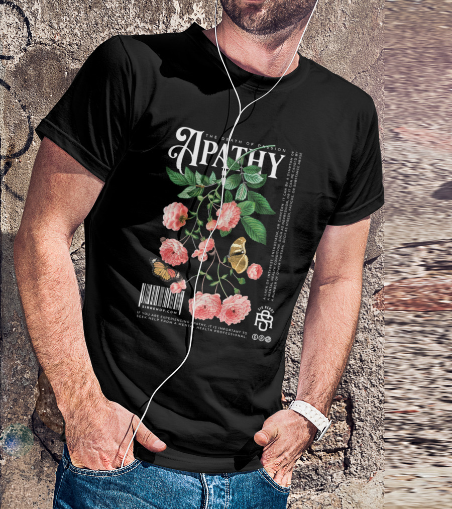 Apathy The Death Of Passion Vintage Floral And Butterfly T-Shirt