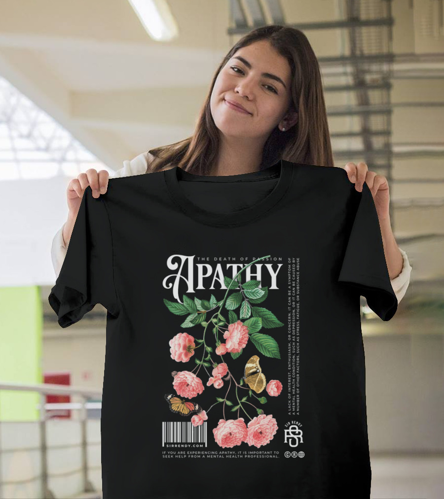 Apathy The Death Of Passion Vintage Floral And Butterfly T-Shirt