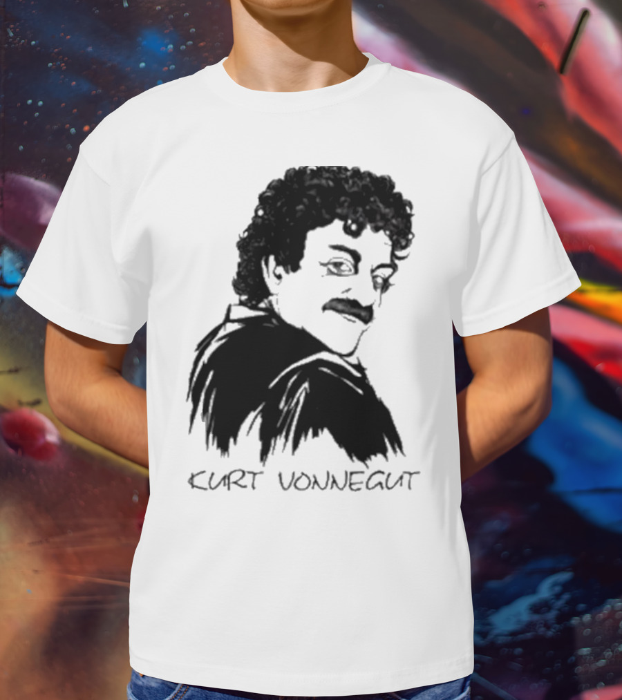 Kurt Vonnegut Black And White Stylized T-Shirt