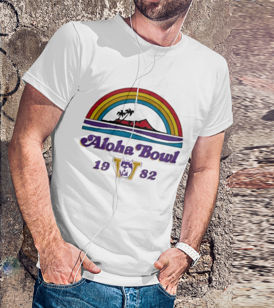 Aloha Bowl 1982 Washington Rainbow Island Vintage Ringer T-Shirt
